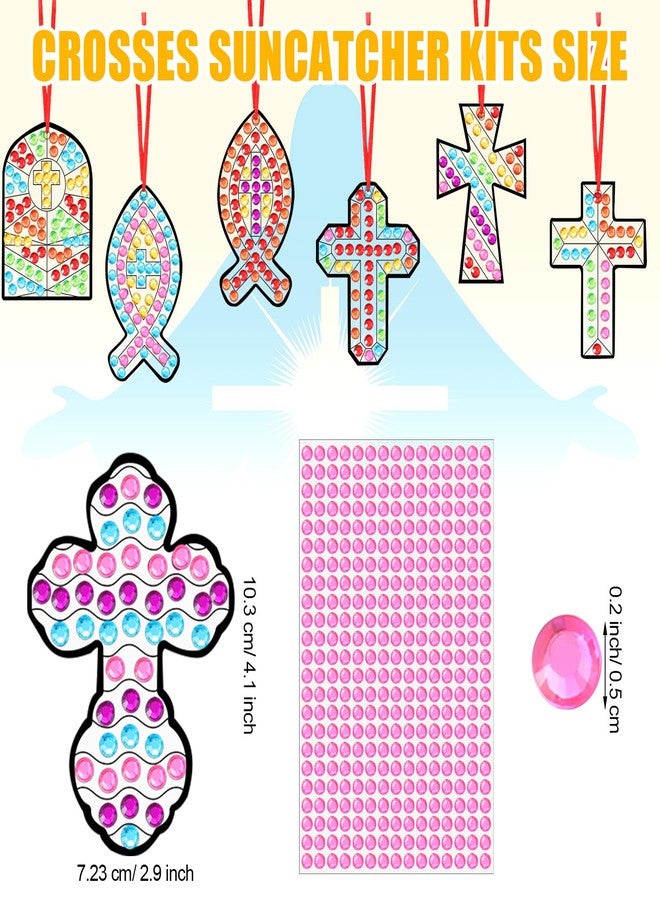 WinnerWhy 36 Set Christian Crafts Religious Diamond Art DIY Cross Diamond Painting Hanging Ornaments Jesus 5d Gem Art Kits for Sunday School VBS Church Classroom Activities - Image 5